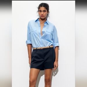 Zara Black Faux Leather Short